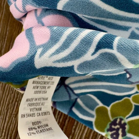 Aerie Blue and Pink Floral Bralette - Picture 3 of 5